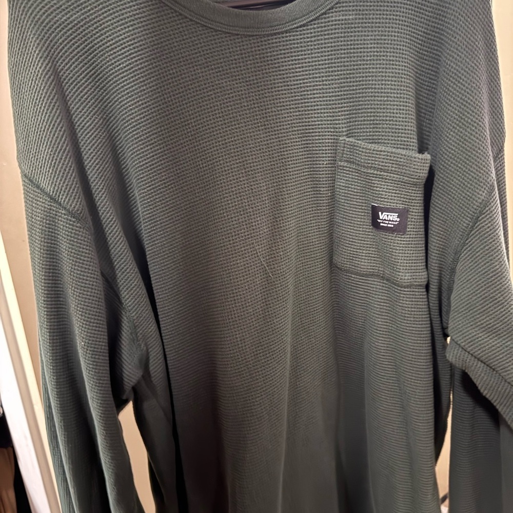 Vans Men's Olive Long Sleeve Tee